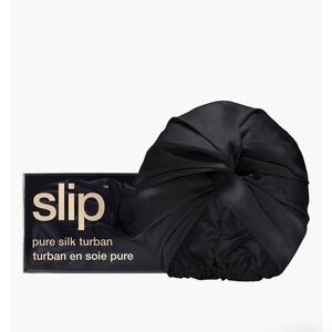 Slip black 100% silk turban